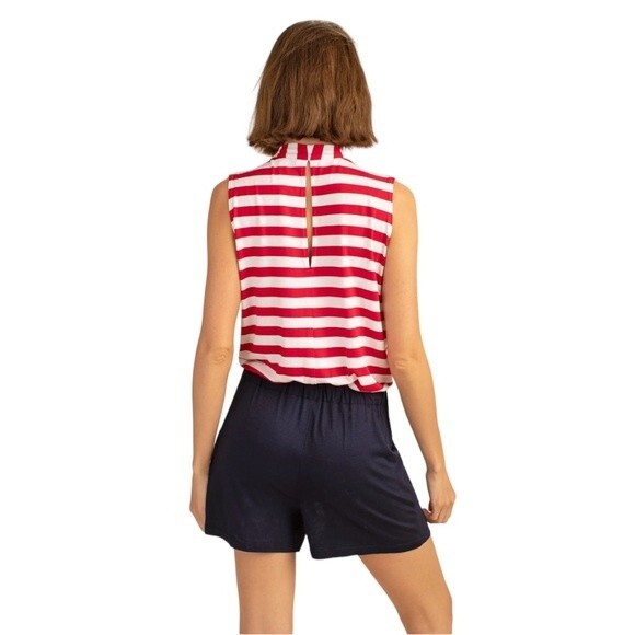 NWOT Trina Turk | Red White & Blue Giselle Romper XXL - Picture 2 of 10